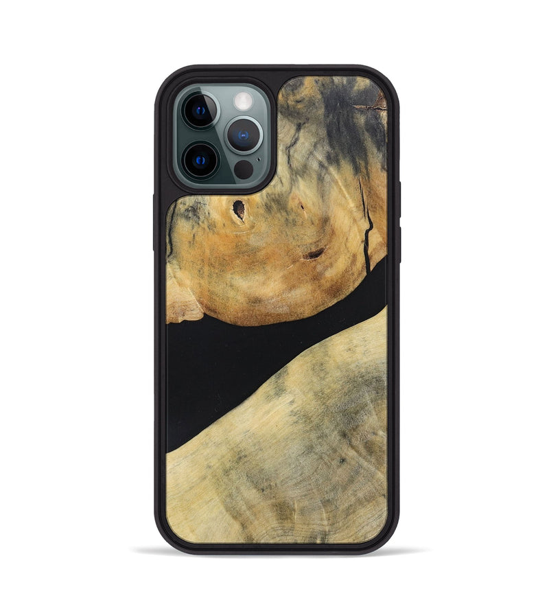 iPhone 12 Pro Wood+Resin Phone Case - Stephen (Pure Black, 695147)