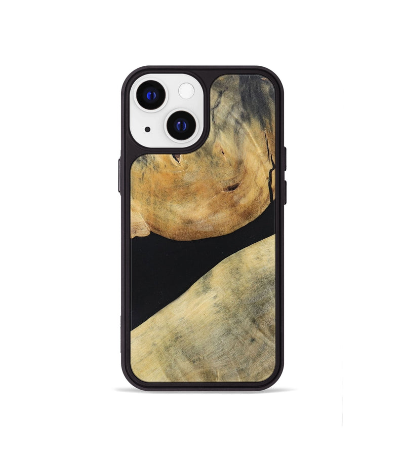 iPhone 13 mini Wood+Resin Phone Case - Stephen (Pure Black, 695147)