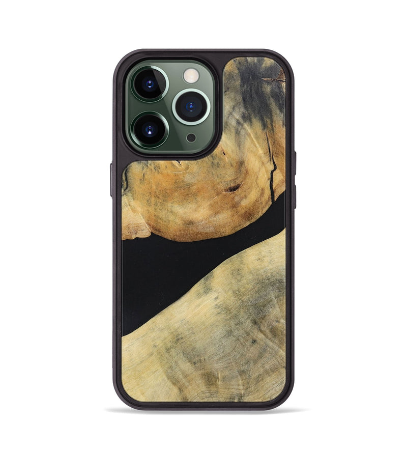 iPhone 13 Pro Wood+Resin Phone Case - Stephen (Pure Black, 695147)
