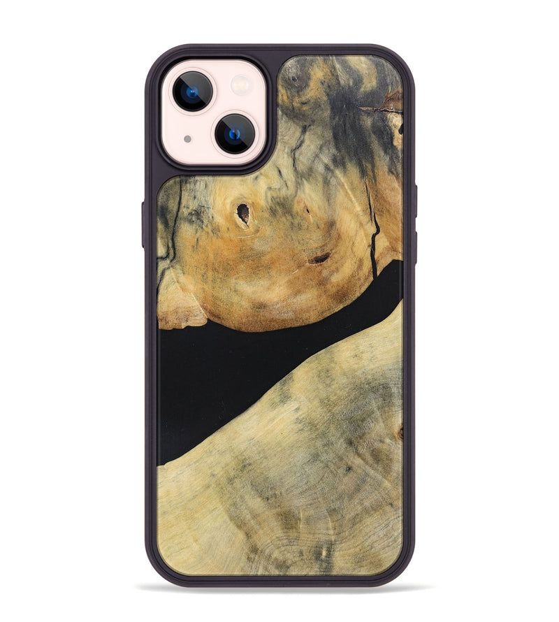 iPhone 14 Plus Wood+Resin Phone Case - Stephen (Pure Black, 695147)