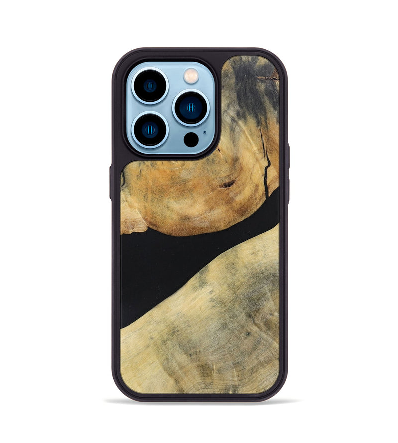 iPhone 14 Pro Wood+Resin Phone Case - Stephen (Pure Black, 695147)