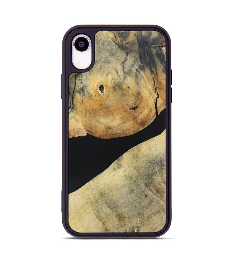 iPhone Xr Wood+Resin Phone Case - Stephen (Pure Black, 695147)