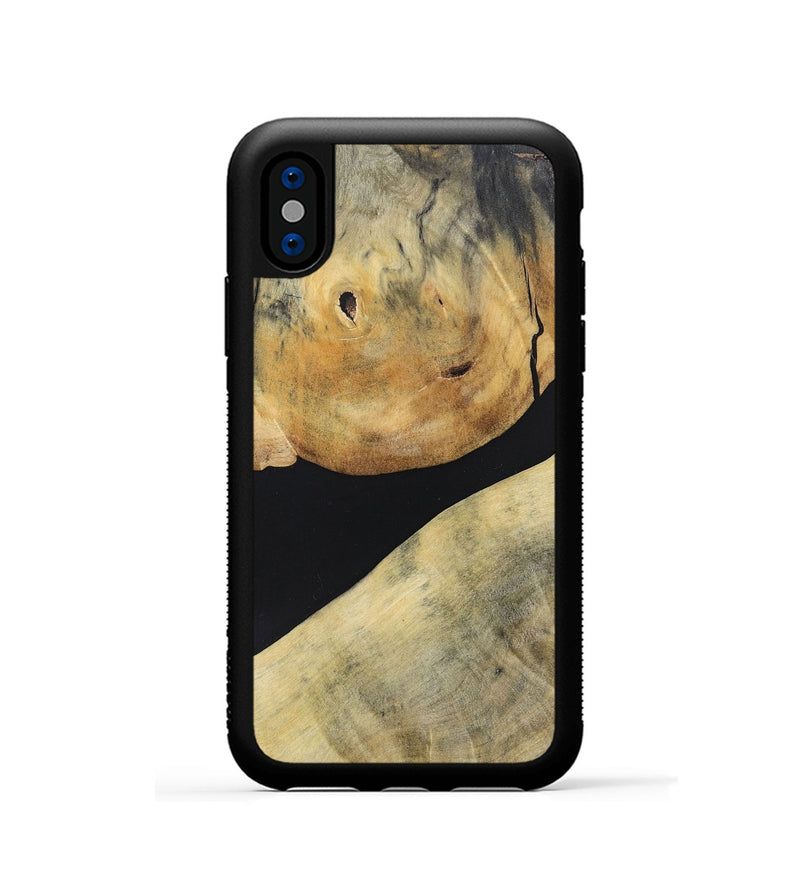 iPhone Xs Wood+Resin Phone Case - Stephen (Pure Black, 695147)