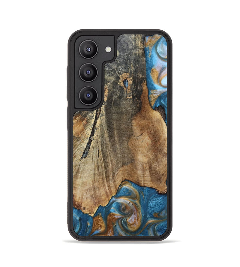 Galaxy S23 Wood+Resin Phone Case - Karl (Teal & Gold, 695205)