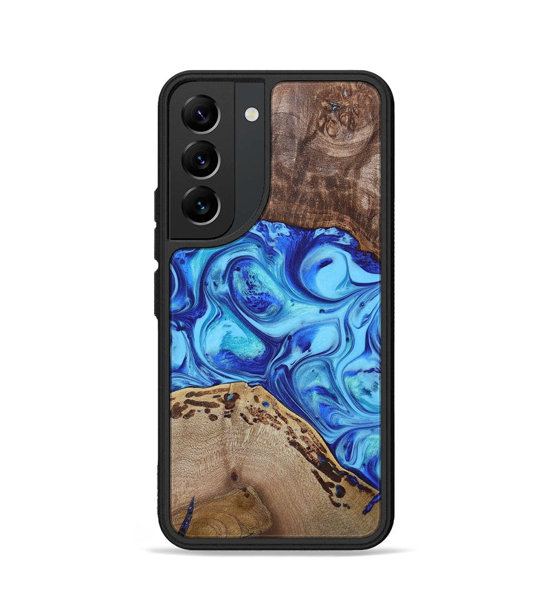 Galaxy S22 Wood+Resin Phone Case - Emilio (Blue, 695214)