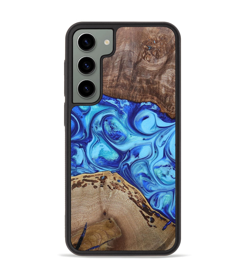 Galaxy S23 Plus Wood+Resin Phone Case - Emilio (Blue, 695214)
