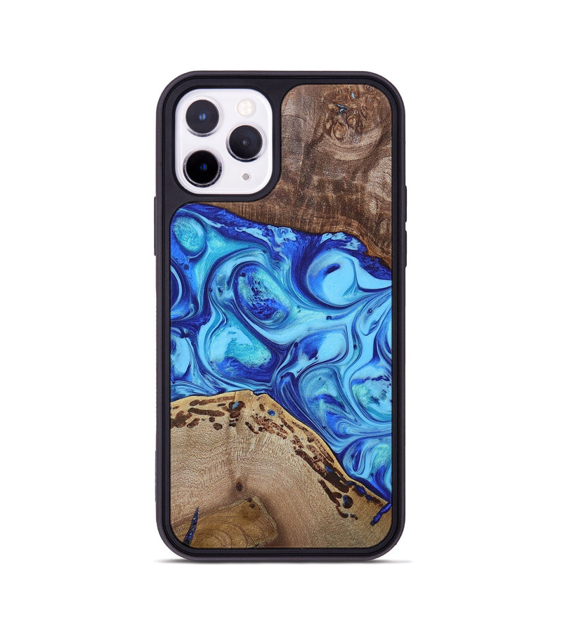 iPhone 11 Pro Wood+Resin Phone Case - Emilio (Blue, 695214)