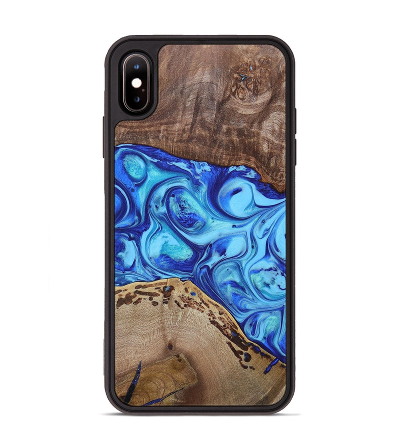 iPhone Xs Max Wood+Resin Phone Case - Emilio (Blue, 695214)