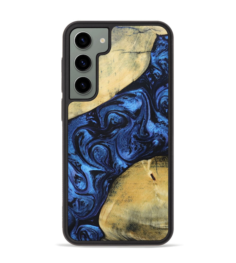 Galaxy S23 Plus Wood+Resin Phone Case - Nicolette (Blue, 695215)