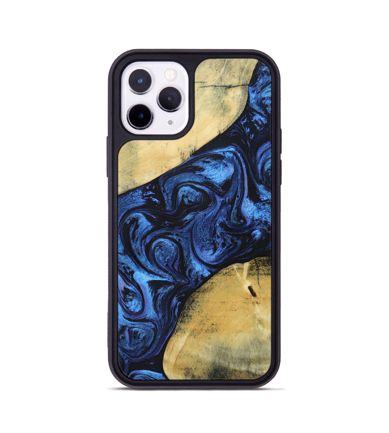 iPhone 11 Pro Wood+Resin Phone Case - Nicolette (Blue, 695215)