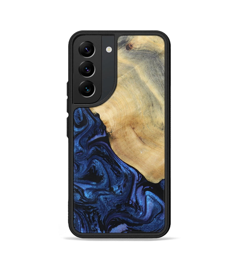 Galaxy S22 Wood+Resin Phone Case - Raegan (Blue, 695219)