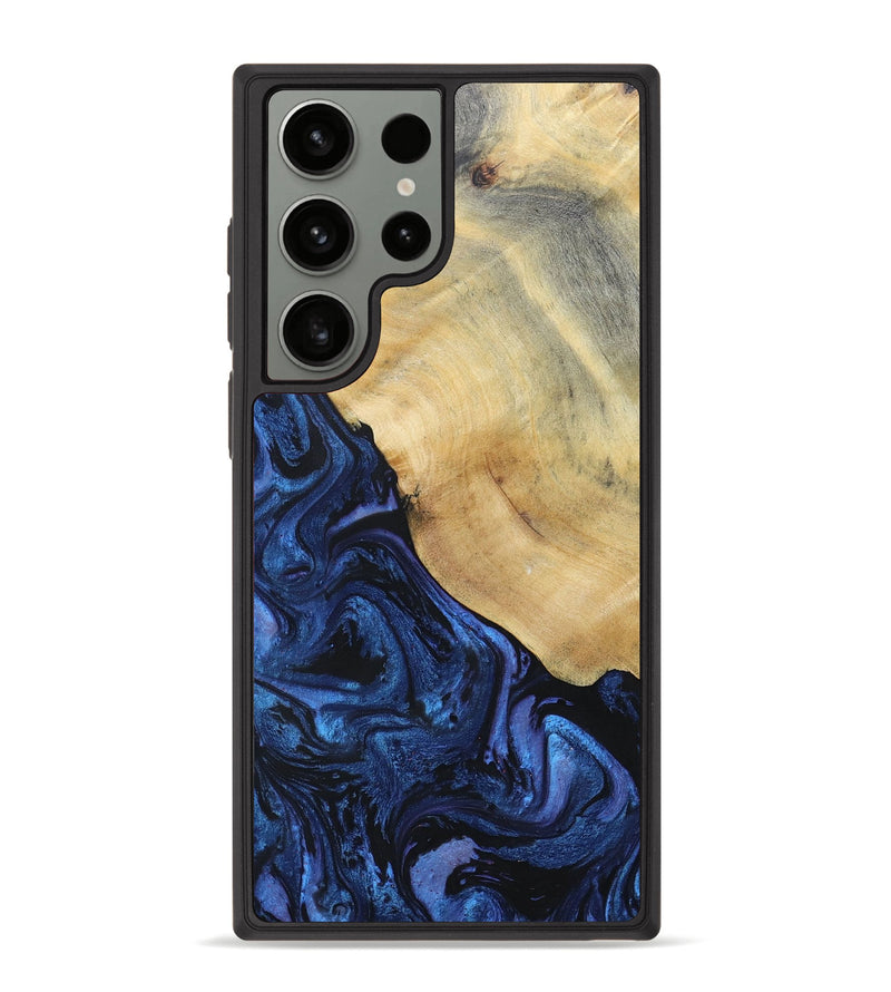Galaxy S23 Ultra Wood+Resin Phone Case - Raegan (Blue, 695219)