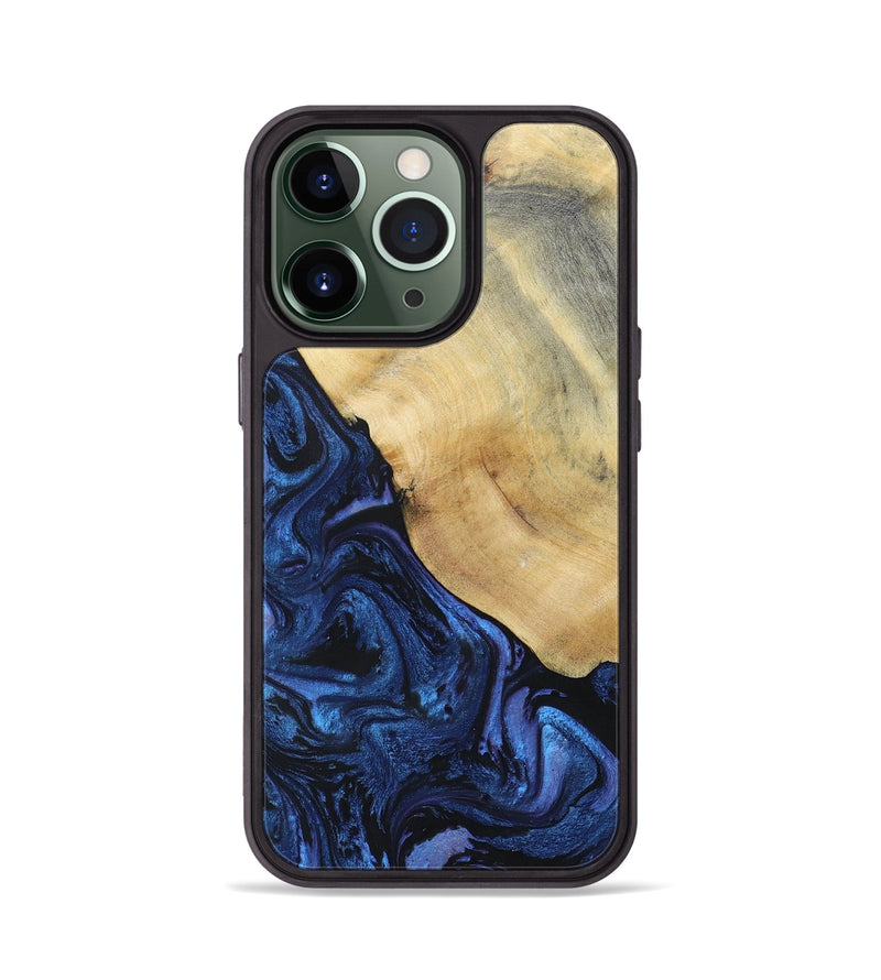 iPhone 13 Pro Wood+Resin Phone Case - Raegan (Blue, 695219)