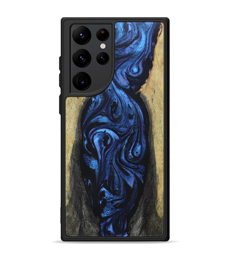 Galaxy S22 Ultra Wood+Resin Phone Case - Cristian (Blue, 695221)