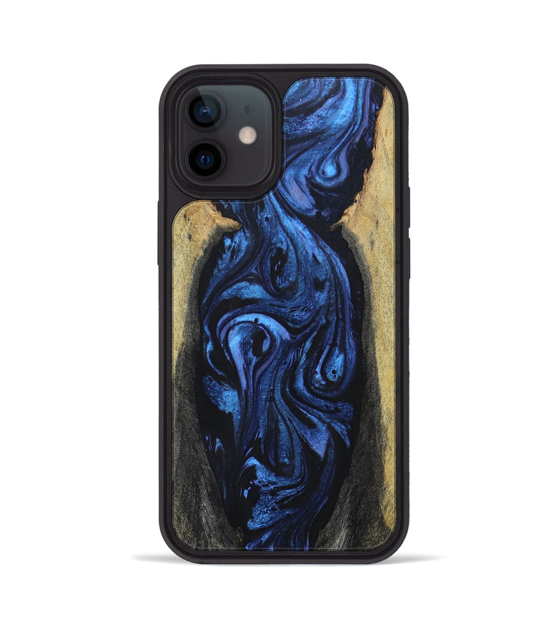iPhone 12 Wood+Resin Phone Case - Cristian (Blue, 695221)