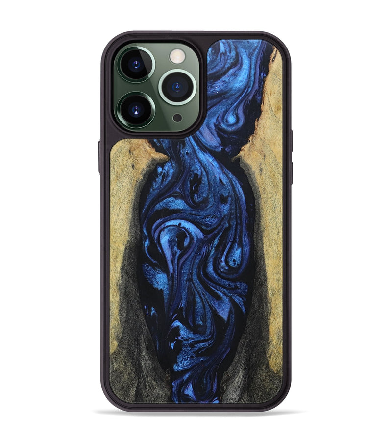 iPhone 13 Pro Max Wood+Resin Phone Case - Cristian (Blue, 695221)