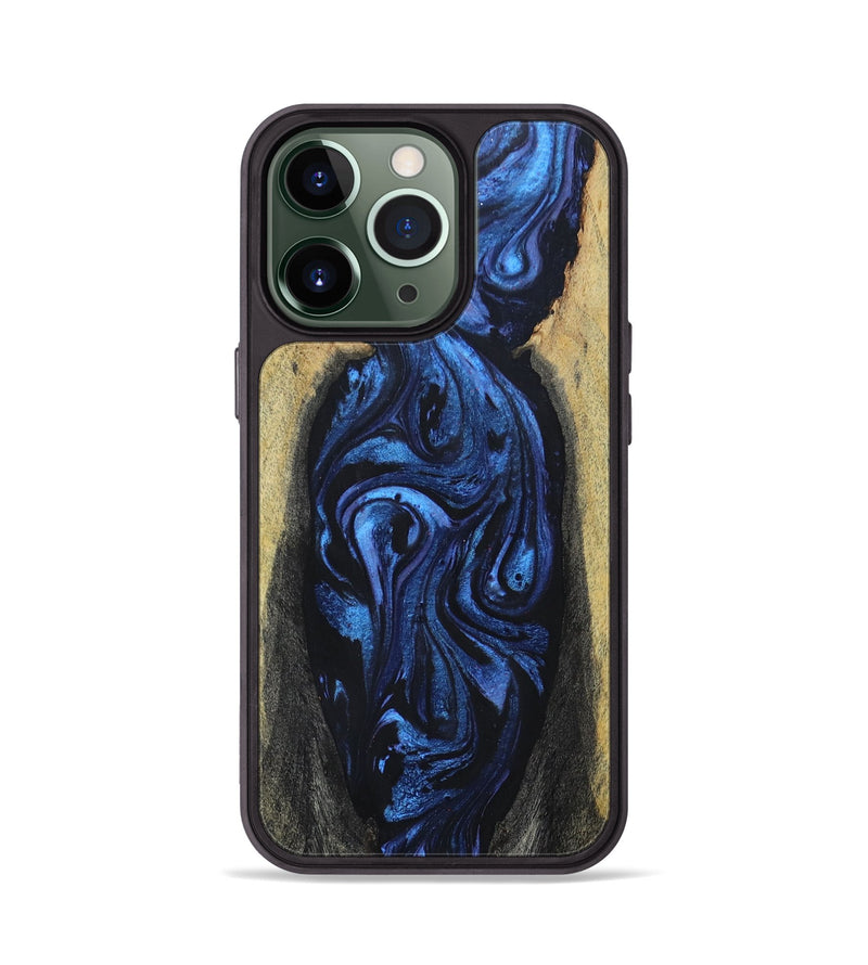 iPhone 13 Pro Wood+Resin Phone Case - Cristian (Blue, 695221)