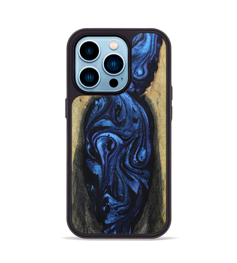 iPhone 14 Pro Wood+Resin Phone Case - Cristian (Blue, 695221)