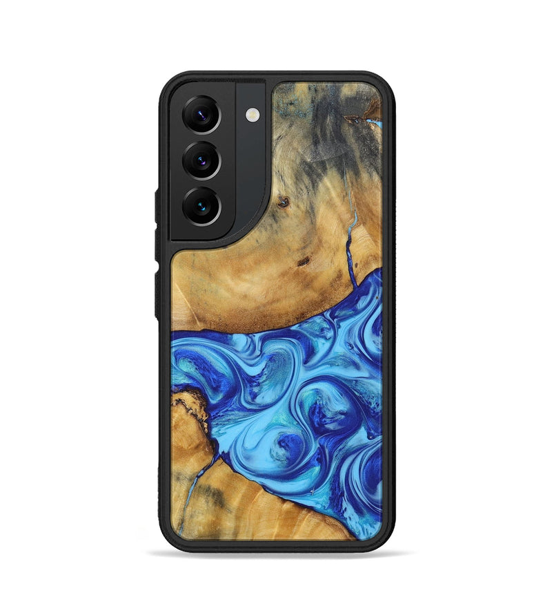 Galaxy S22 Wood+Resin Phone Case - Kizzy (Blue, 695224)