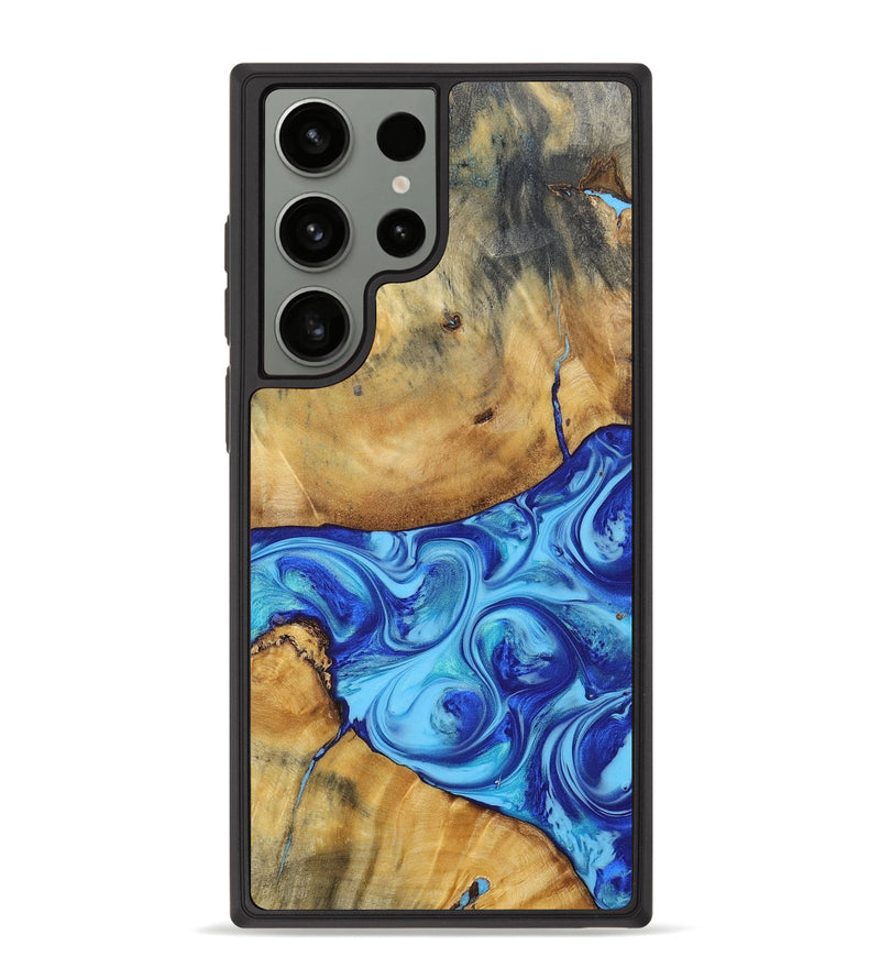 Galaxy S23 Ultra Wood+Resin Phone Case - Kizzy (Blue, 695224)