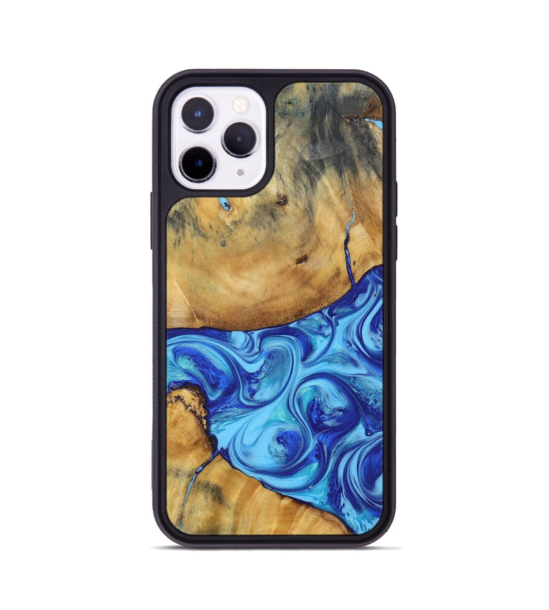 iPhone 11 Pro Wood+Resin Phone Case - Kizzy (Blue, 695224)
