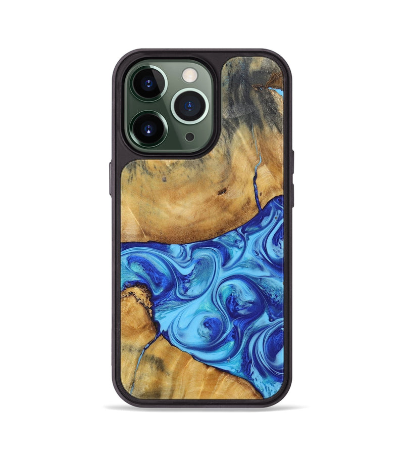 iPhone 13 Pro Wood+Resin Phone Case - Kizzy (Blue, 695224)