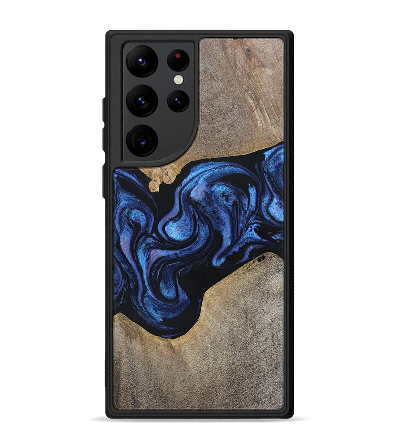 Galaxy S22 Ultra Wood+Resin Phone Case - Zara (Blue, 695225)
