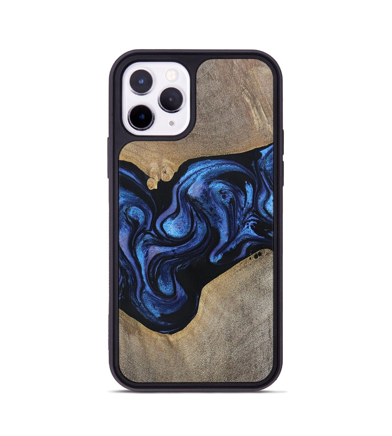 iPhone 11 Pro Wood+Resin Phone Case - Zara (Blue, 695225)