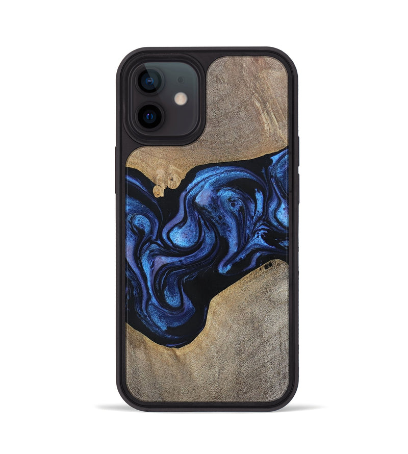 iPhone 12 Wood+Resin Phone Case - Zara (Blue, 695225)