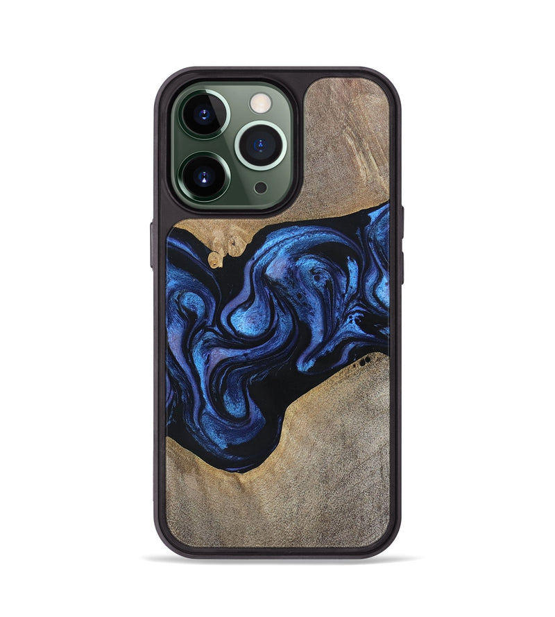 iPhone 13 Pro Wood+Resin Phone Case - Zara (Blue, 695225)