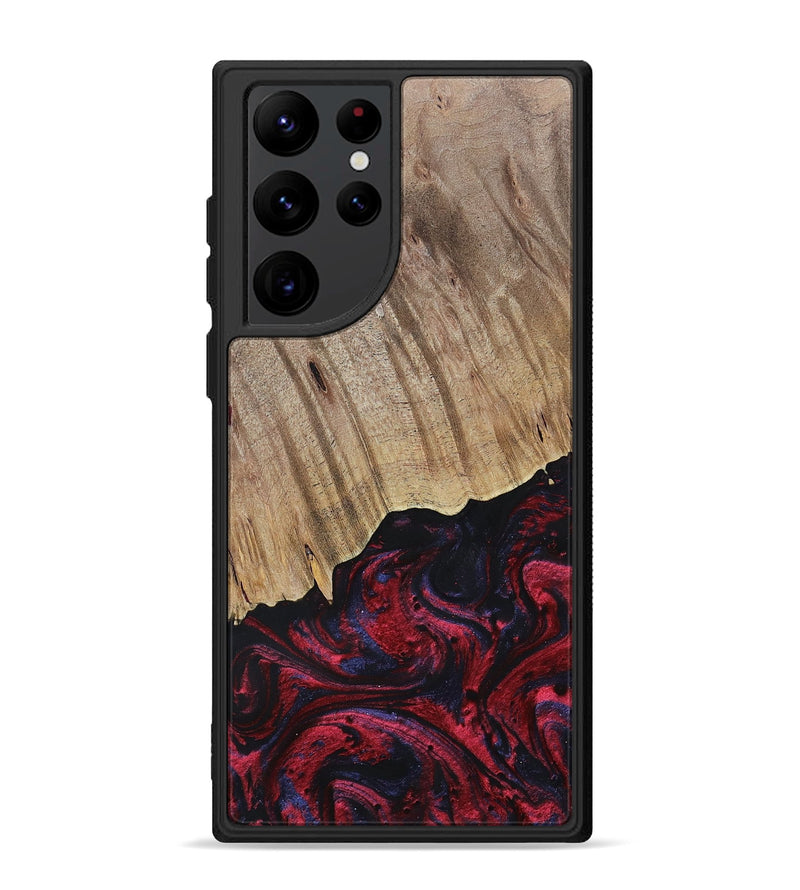 Galaxy S22 Ultra Wood+Resin Phone Case - Jensen (Red, 695242)