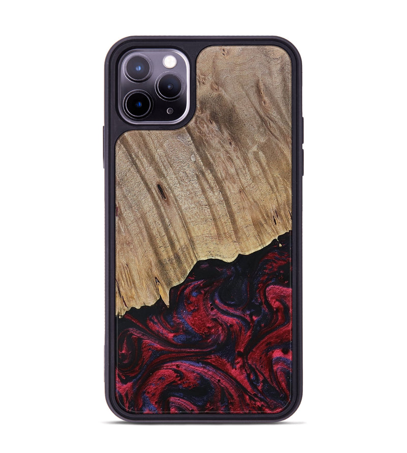 iPhone 11 Pro Max Wood+Resin Phone Case - Jensen (Red, 695242)