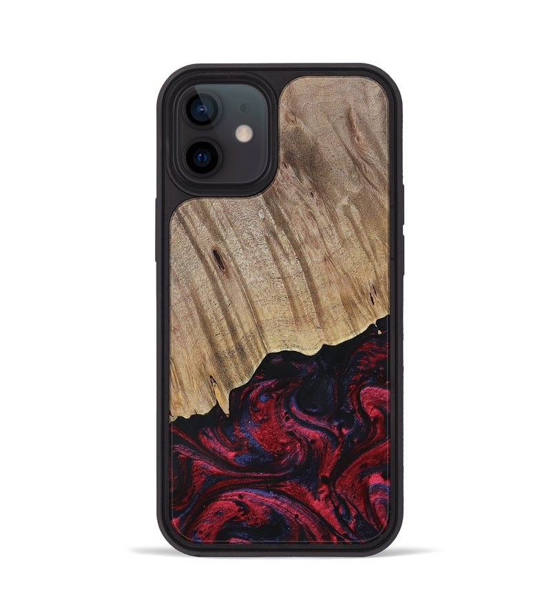 iPhone 12 Wood+Resin Phone Case - Jensen (Red, 695242)