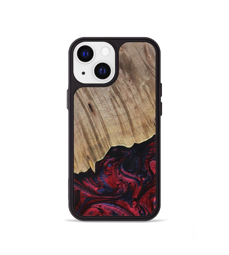iPhone 13 mini Wood+Resin Phone Case - Jensen (Red, 695242)