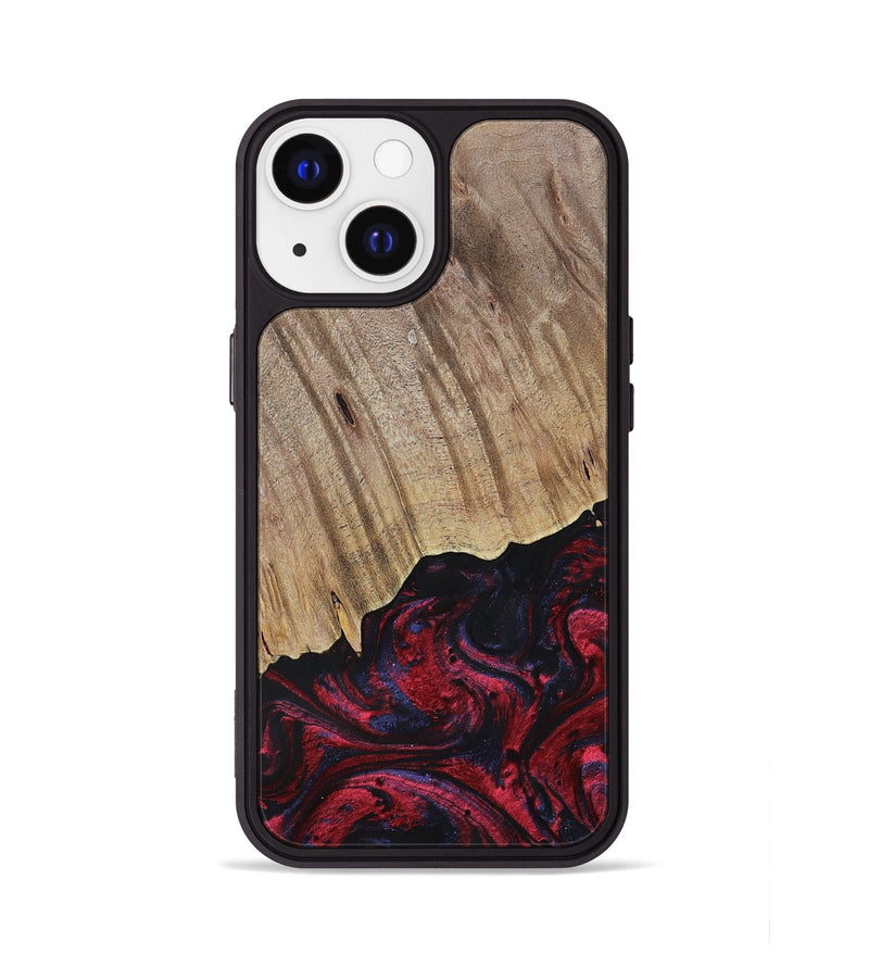 iPhone 13 Wood+Resin Phone Case - Jensen (Red, 695242)