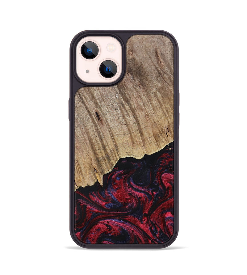 iPhone 14 Wood+Resin Phone Case - Jensen (Red, 695242)
