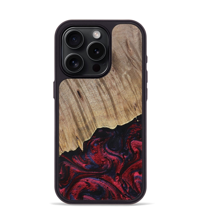 iPhone 15 Pro Wood+Resin Phone Case - Jensen (Red, 695242)