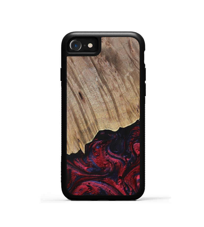 iPhone SE Wood+Resin Phone Case - Jensen (Red, 695242)