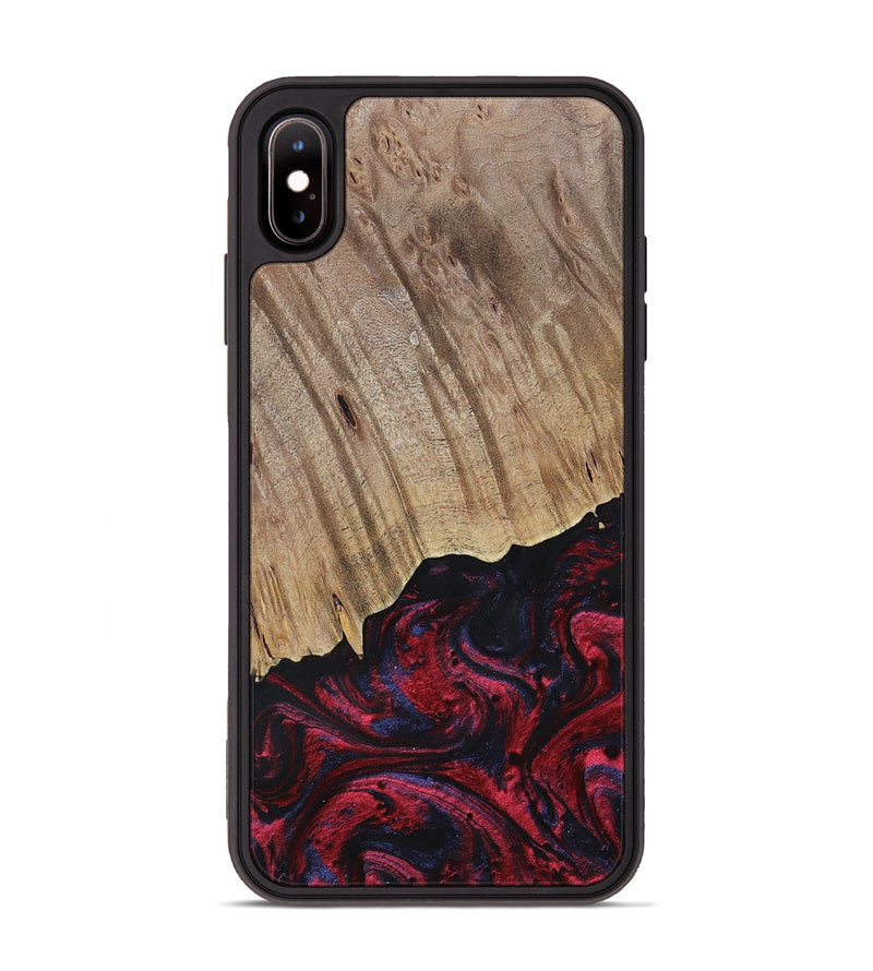 iPhone Xs Max Wood+Resin Phone Case - Jensen (Red, 695242)