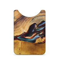 Live Edge Wood+Resin Wallet - Willow (Teal & Gold, 695310)