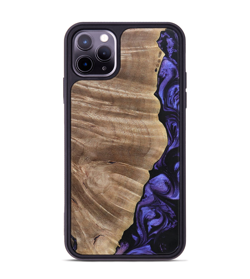 iPhone 11 Pro Max Wood+Resin Phone Case - Cathleen (Purple, 695374)