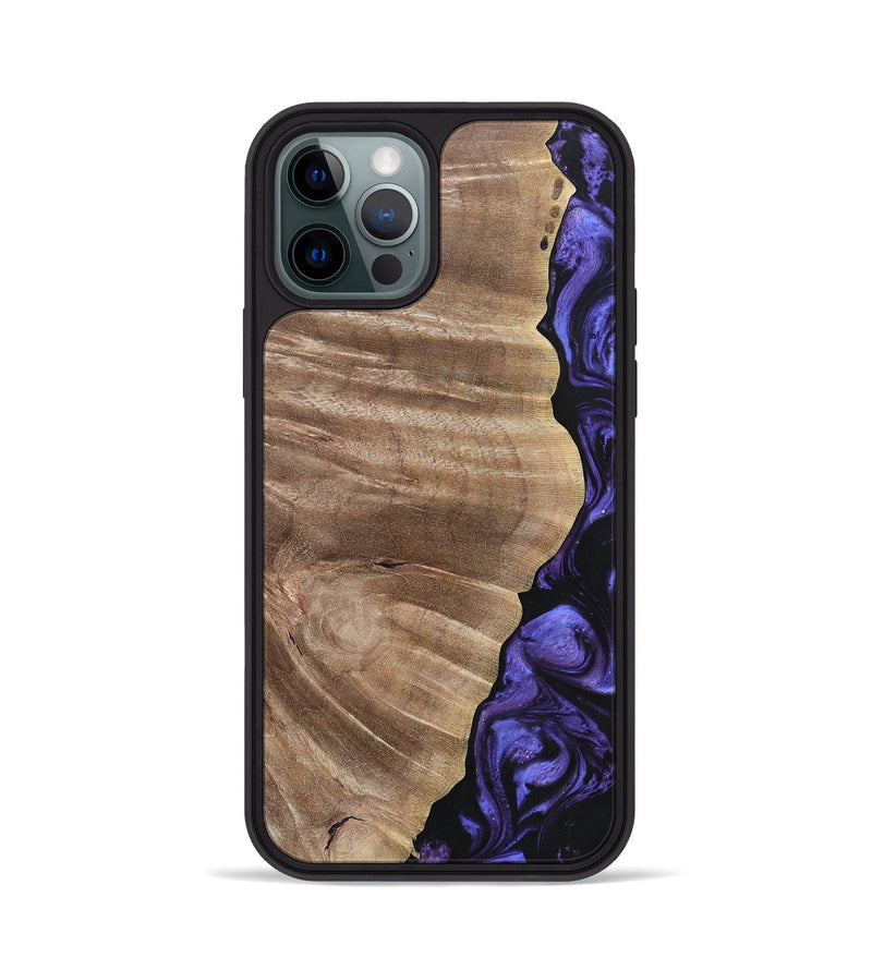 iPhone 12 Pro Wood+Resin Phone Case - Cathleen (Purple, 695374)