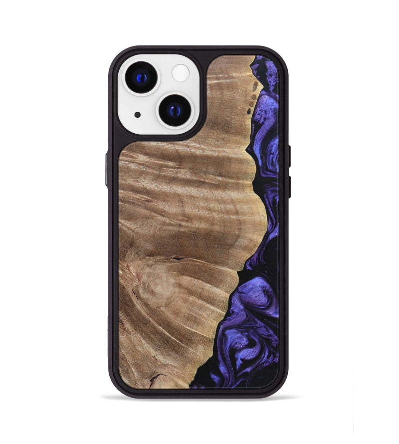 iPhone 13 Wood+Resin Phone Case - Cathleen (Purple, 695374)