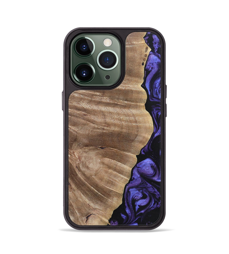 iPhone 13 Pro Wood+Resin Phone Case - Cathleen (Purple, 695374)