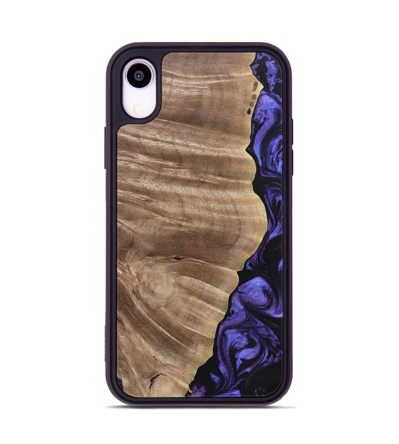 iPhone Xr Wood+Resin Phone Case - Cathleen (Purple, 695374)
