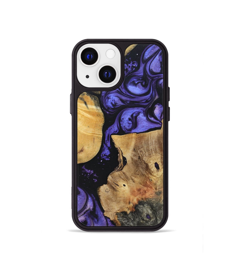 iPhone 13 mini Wood+Resin Phone Case - Kris (Purple, 695375)