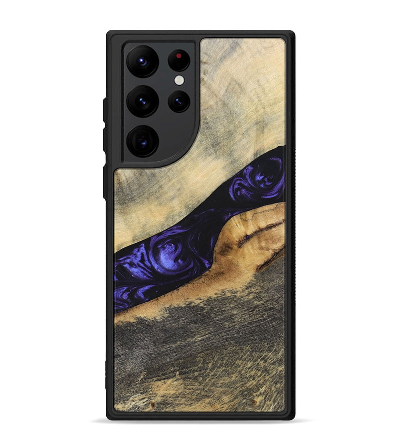 Galaxy S22 Ultra Wood+Resin Phone Case - Wilfred (Purple, 695378)