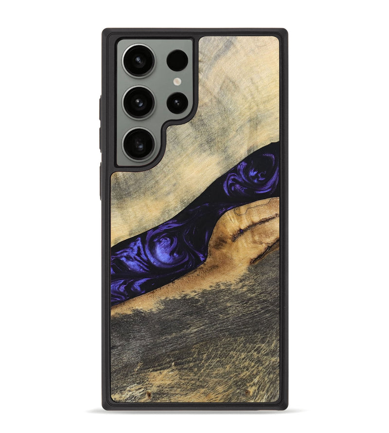 Galaxy S23 Ultra Wood+Resin Phone Case - Wilfred (Purple, 695378)