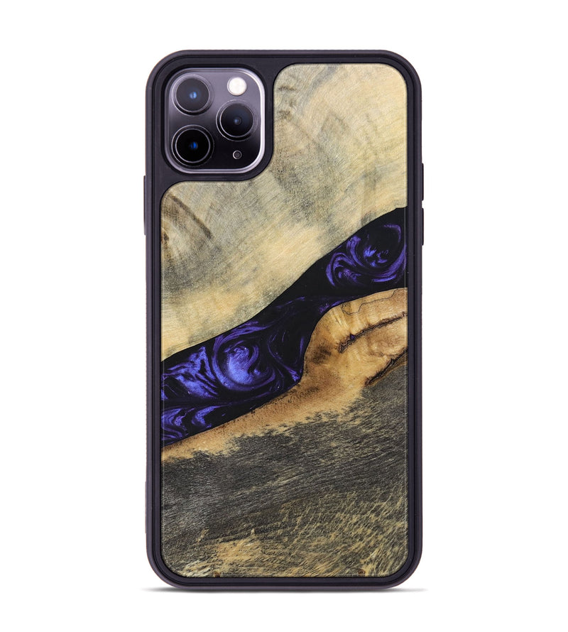 iPhone 11 Pro Max Wood+Resin Phone Case - Wilfred (Purple, 695378)