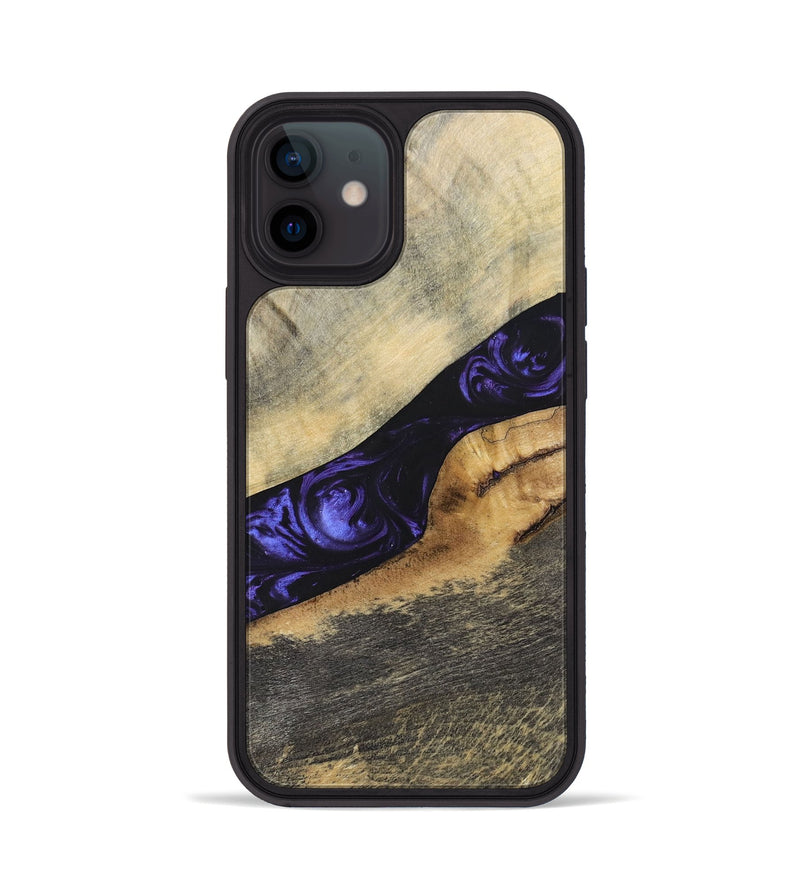 iPhone 12 Wood+Resin Phone Case - Wilfred (Purple, 695378)